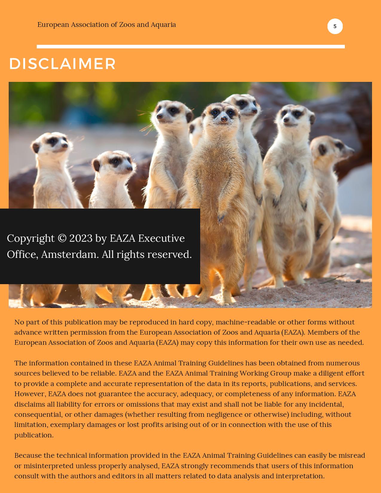 EAZA ATWG Training Guidelines Video Examples Animal Training Fundamentals